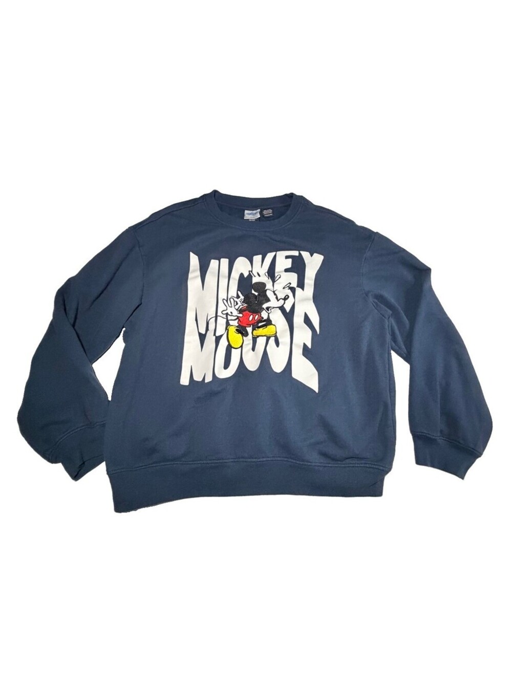 Disney Mickey Mouse Long Sleeve Navy Blue Sweatshirt - Size Med